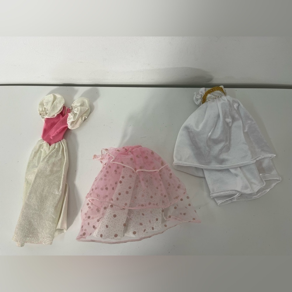 Vintage Barbie Clothing Lot of 3 My First Barbie Princess 1989 Dress Maxi Skirt